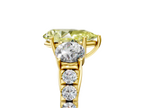 Yellow gold Fancy Yellow Pear  Cut Three-Stone Diamond Pave Band with Prong Setting_42