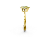Yellow gold Fancy Yellow Pear  Cut Three-Stone Solitaire Ring with Round Accent Diamonds and Four-Prong Setting_22