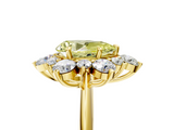 Yellow gold Fancy Yellow Pear  Diamond Cluster Halo Ring with Solitaire Band and Four-Prong Setting_25