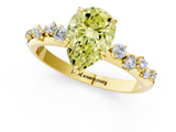 Yellow gold Fancy Yellow Pear  Diamond Cluster Prong-Set Solitaire Ring_60