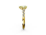Yellow gold Fancy Yellow Pear  Diamond Cluster Prong-Set Solitaire Ring_61