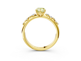 Yellow gold Fancy Yellow Pear  Diamond Cluster Prong-Set Solitaire Ring_62
