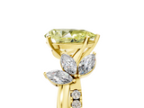 Yellow gold Fancy Yellow Pear  Diamond Floral Vine Solitaire Engagement Ring_8