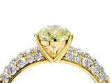 Yellow gold Fancy Yellow Pear  Diamond Pavé Band Solitaire Ring with Four-Prong Setting_53