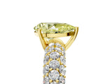 Yellow gold Fancy Yellow Pear  Diamond Pavé Band Solitaire Ring with Four-Prong Setting_54