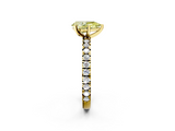 Yellow gold Fancy Yellow Pear  Diamond Pavé Band Solitaire with Four-Prong Setting_203
