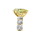 Yellow gold Fancy Yellow Pear  Diamond Pavé Band Solitaire with Four-Prong Setting_8