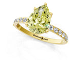 Yellow gold Fancy Yellow Pear  Diamond Pavé Band with Six-Prong Setting_56