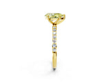 Yellow gold Fancy Yellow Pear  Diamond Pavé Band with Six-Prong Setting_57