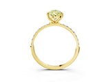 Yellow gold Fancy Yellow Pear  Diamond Pavé Band with Six-Prong Setting_58