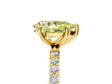 Yellow gold Fancy Yellow Pear  Diamond Pavé Band with Six-Prong Setting_60