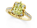 Yellow gold Fancy Yellow Pear  Diamond Pave Band with Floral Prong Setting_28
