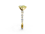 Yellow gold Fancy Yellow Pear  Diamond Prong Set Engagement Ring with Pave Band_205