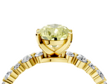 Yellow gold Fancy Yellow Pear  Diamond Prong Set Engagement Ring with Pave Band_207
