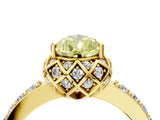 Yellow gold Fancy Yellow Pear  Diamond Solitaire Ring with Shared Prong Pavé Band_70