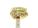 Yellow gold Fancy Yellow Pear  Diamond Solitaire Ring with Shared Prong Pavé Band_71