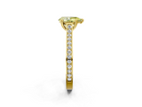 Yellow gold Fancy Yellow Pear  Diamond Solitaire with Pave Band and Six-Prong Setting_21