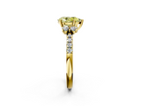 Yellow gold Fancy Yellow Pear  Diamond Three-Stone Pave Band with Four-Prong Setting_22