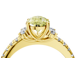 Yellow gold Fancy Yellow Pear  Diamond Three-Stone Pave Band with Four-Prong Setting_24
