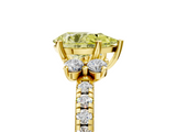 Yellow gold Fancy Yellow Pear  Diamond Three-Stone Pave Band with Four-Prong Setting_25
