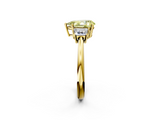 Yellow gold Fancy Yellow Pear  Diamond Three-Stone Ring with Trapezoid Side Stones and Prong Setting_19