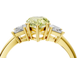 Yellow gold Fancy Yellow Pear  Diamond Three-Stone Ring with Trapezoid Side Stones and Prong Setting_21