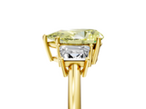 Yellow gold Fancy Yellow Pear  Diamond Three-Stone Ring with Trapezoid Side Stones and Prong Setting_22