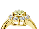 Yellow gold Fancy Yellow Pear  Halo Cluster Diamond Engagement Ring with Prong Setting and Polished Band_23