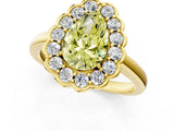 Yellow gold Fancy Yellow Pear  Halo Cluster Diamond Engagement Ring with Solitaire Band and Prong Setting_50
