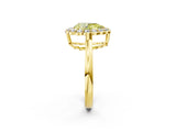 Yellow gold Fancy Yellow Pear  Halo Cluster Diamond Engagement Ring with Solitaire Band and Prong Setting_51