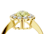Yellow gold Fancy Yellow Pear  Halo Cluster Diamond Engagement Ring with Solitaire Band and Prong Setting_53