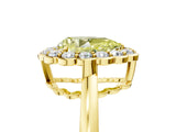 Yellow gold Fancy Yellow Pear  Halo Cluster Diamond Engagement Ring with Solitaire Band and Prong Setting_54