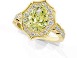 Yellow gold Fancy Yellow Pear  Halo Diamond Engagement Ring with Milgrain Band and Four-Prong Setting_73