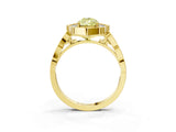 Yellow gold Fancy Yellow Pear  Halo Diamond Engagement Ring with Milgrain Band and Four-Prong Setting_75