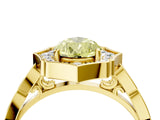 Yellow gold Fancy Yellow Pear  Halo Diamond Engagement Ring with Milgrain Band and Four-Prong Setting_76