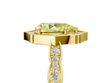 Yellow gold Fancy Yellow Pear  Halo Diamond Engagement Ring with Milgrain Band and Four-Prong Setting_77