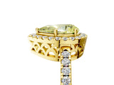 Yellow gold Fancy Yellow Pear  Halo Diamond Engagement Ring with Pavé Band and Four-Prong Setting_134