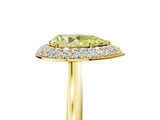 Yellow gold Fancy Yellow Pear  Halo Diamond Engagement Ring with Solitaire Band and Four-Prong Setting_25