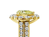 Yellow gold Fancy Yellow Pear  Halo Diamond Engagement Ring with Split Shank and Prong Setting_71