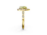 Yellow gold Fancy Yellow Pear  Halo Diamond Engagement Ring with Twisted Band and Four-Prong Setting 2