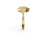 Yellow gold Fancy Yellow Pear  Halo Diamond Pavé Band Ring with Prong Setting_22