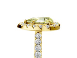 Yellow gold Fancy Yellow Pear  Halo Diamond Pavé Solitaire Ring_62