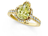 Yellow gold Fancy Yellow Pear  Halo Diamond Pave Band Ring with Four-Prong Setting_16