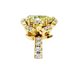 Yellow gold Fancy Yellow Pear  Halo Diamond Pave Band Ring with Four-Prong Setting_20