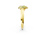 Yellow gold Fancy Yellow Pear  Halo Diamond Ring with Cathedral Band and Four-Prong Setting_51