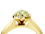 Yellow gold Fancy Yellow Pear  Halo Diamond Ring with Cathedral Band and Four-Prong Setting_53