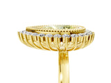 Yellow gold Fancy Yellow Pear  Halo Diamond Ring with Milgrain Edge and Round Prong Setting_30