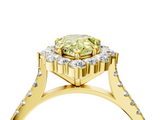 Yellow gold Fancy Yellow Pear  Halo Diamond Ring with Pavé Band and Prong Setting_24