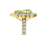 Yellow gold Fancy Yellow Pear  Halo Diamond Ring with Pavé Band and Prong Setting_25