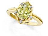 Yellow gold Fancy Yellow Pear  Halo Diamond Ring with Round Cluster Setting, Solitaire Band, and Four-Prong Setting_50